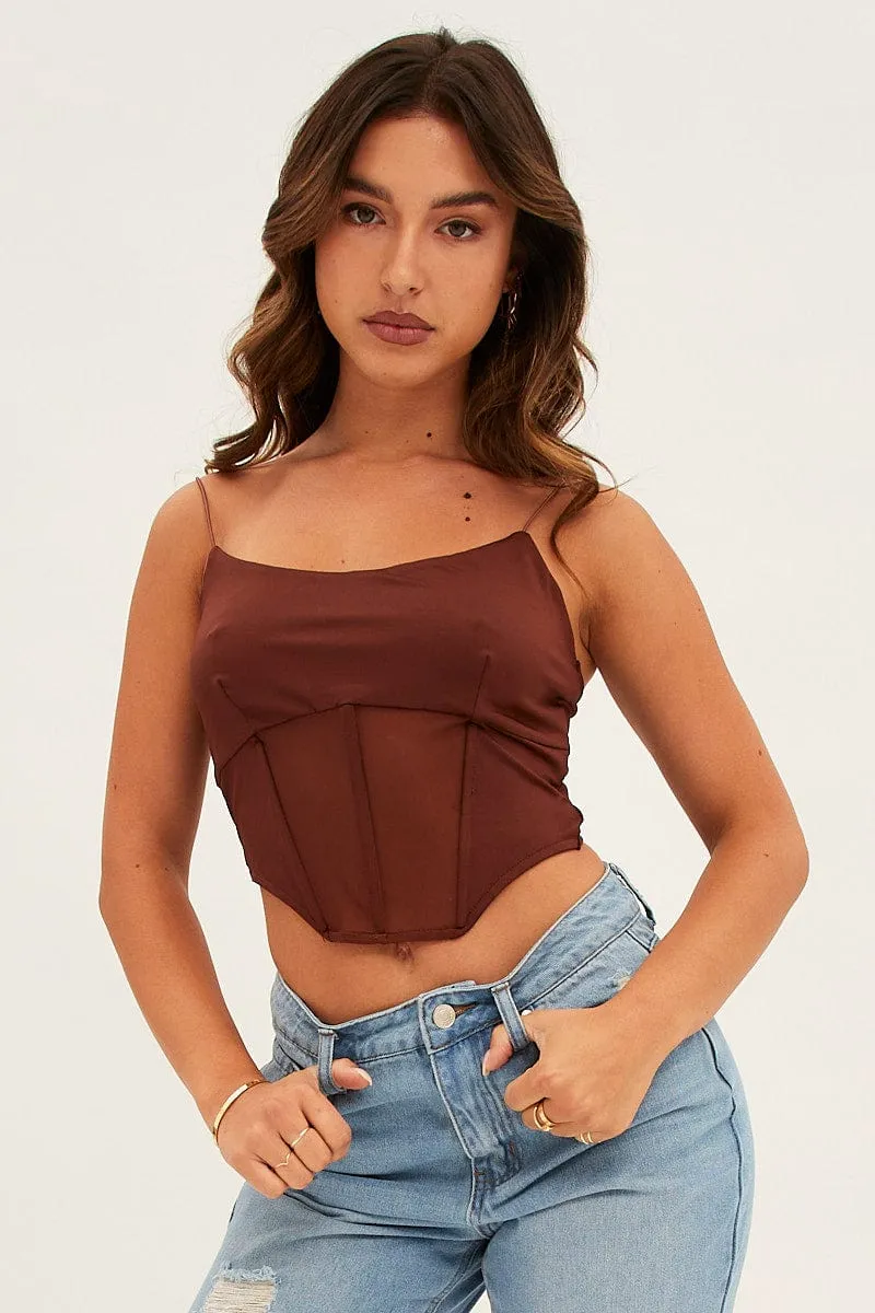 Brown Corset Top Strappy sold by Ally Fashion product image thumbnail 3