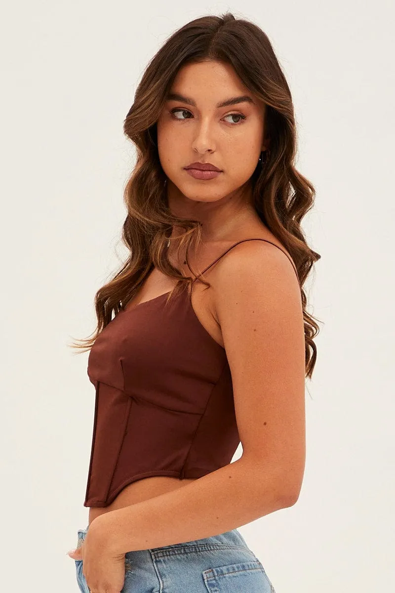 Brown Corset Top Strappy sold by Ally Fashion product image thumbnail 4
