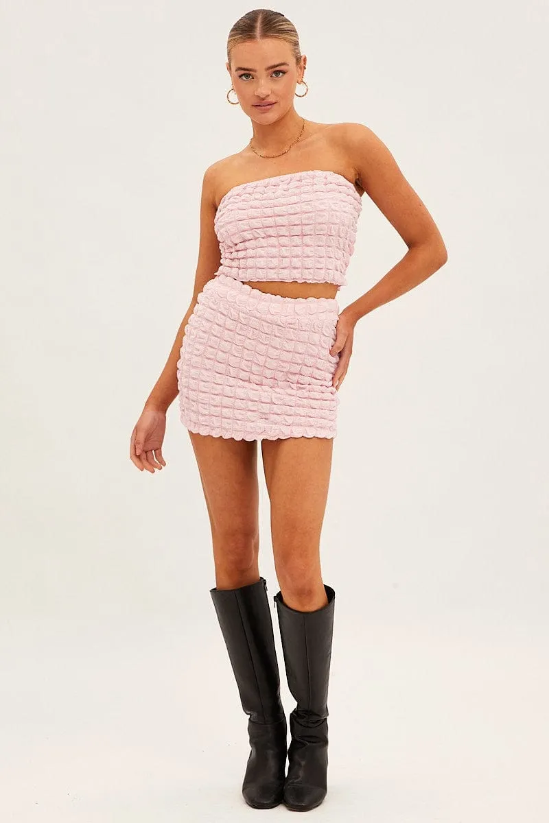 Pink Textured Crop Boobtube sold by Ally Fashion product image thumbnail 2
