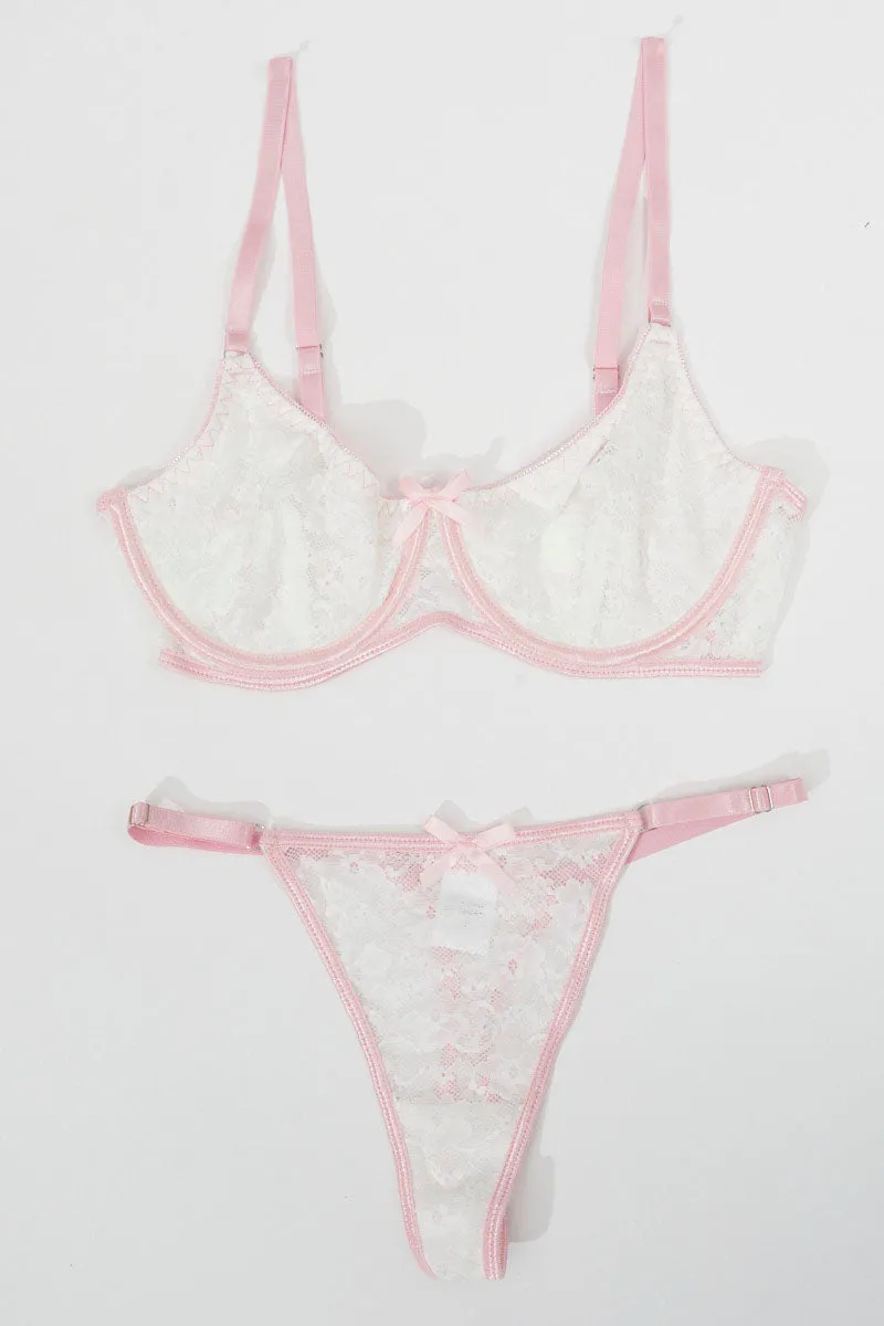 White Lace Lingerie Set sold by Ally Fashion