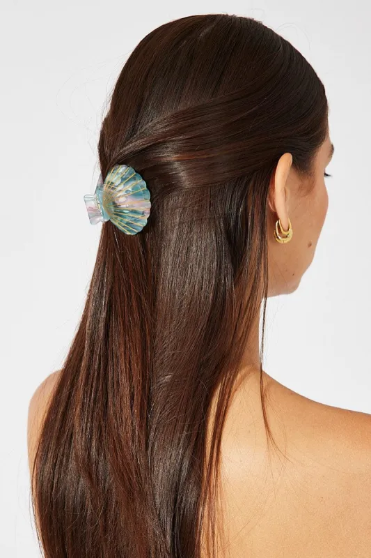 Blue Shell Hair Claw Clips sold by Ally Fashion