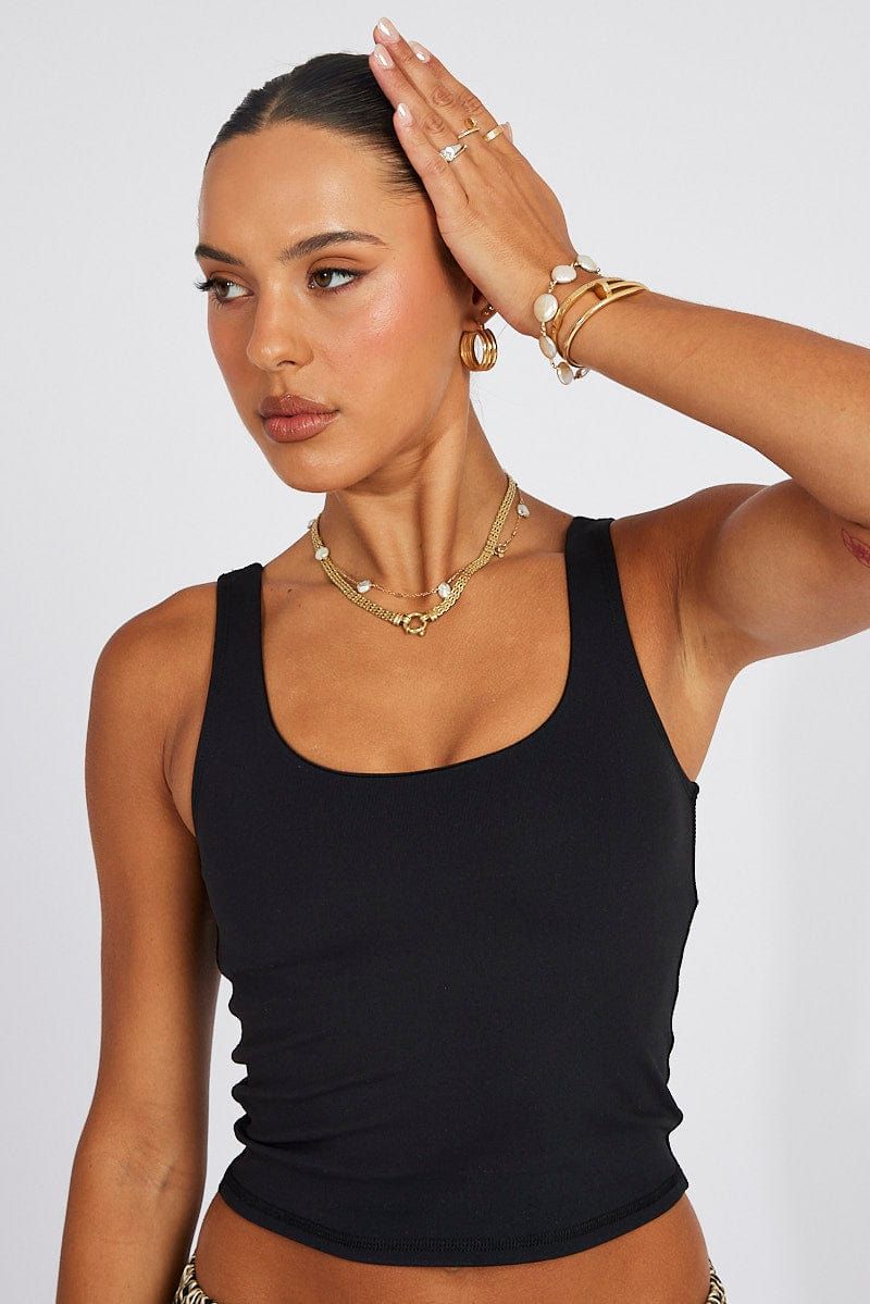 Black Tank Top Scoop Neck sold by Ally Fashion