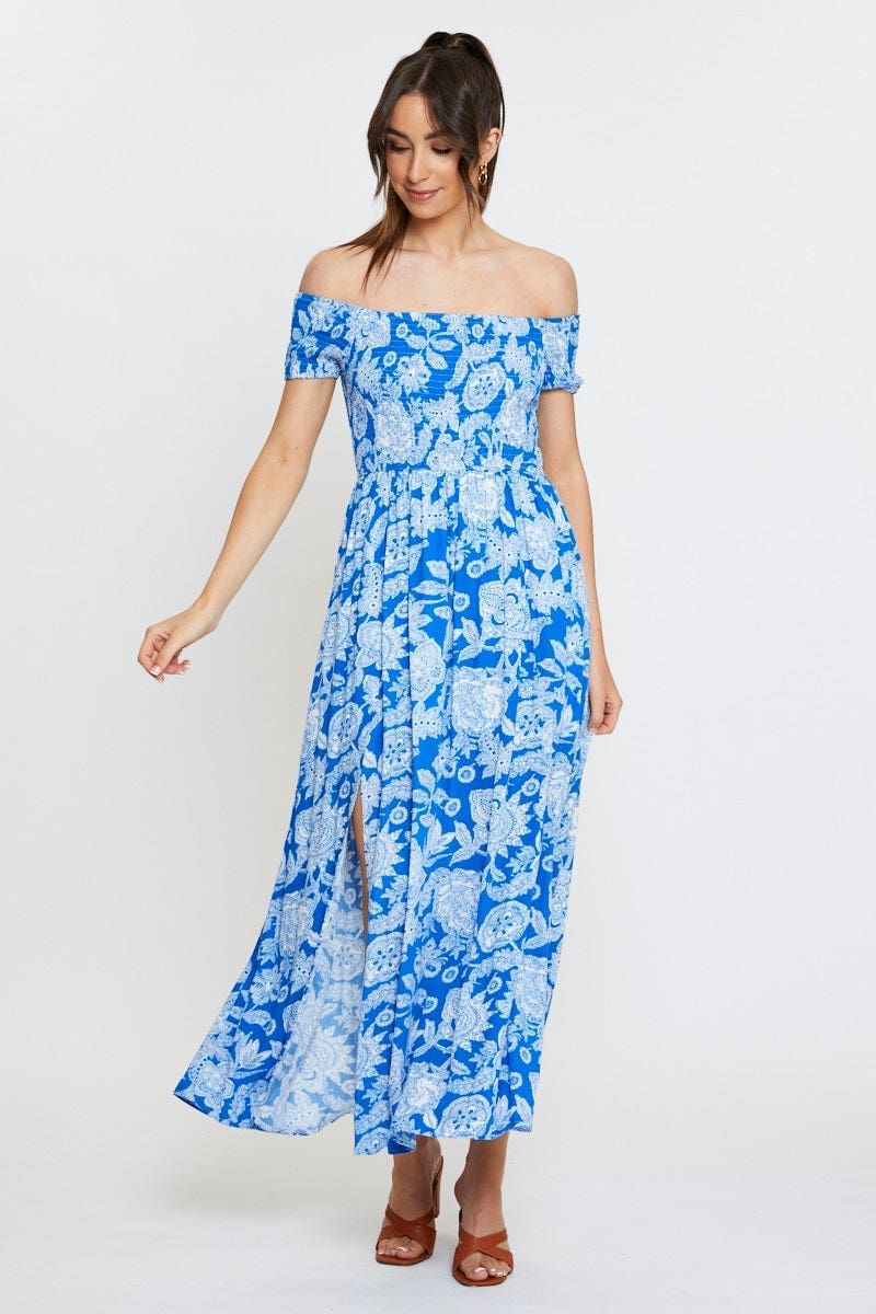 Print Maxi Dress Off Shoulder Evening sold by Ally Fashion product image thumbnail 3