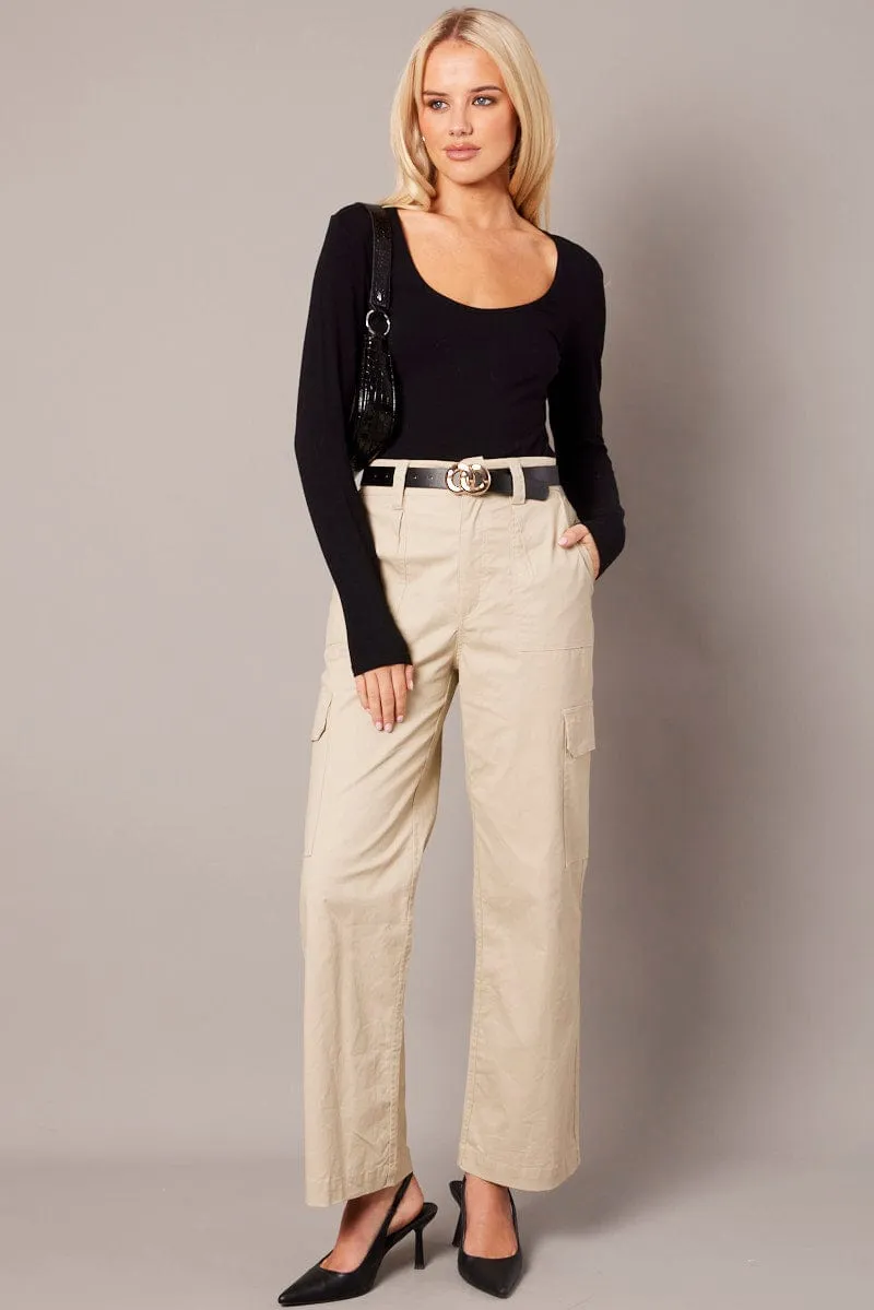 Black Top Long Sleeve Scoop Neck sold by Ally Fashion product image thumbnail 2