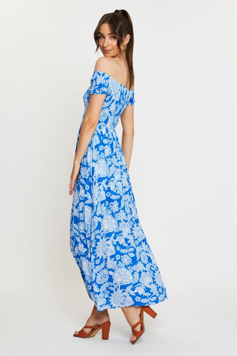 Print Maxi Dress Off Shoulder Evening sold by Ally Fashion product image thumbnail 4