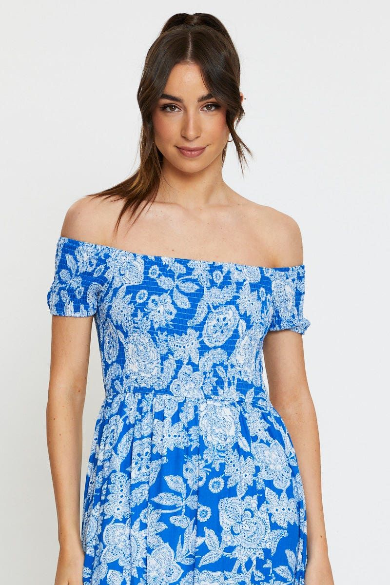 Print Maxi Dress Off Shoulder Evening sold by Ally Fashion product image thumbnail 2