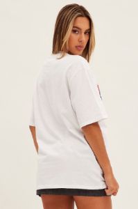 White Graphic T Shirt Oversized Short Sleeve sold by Ally Fashion