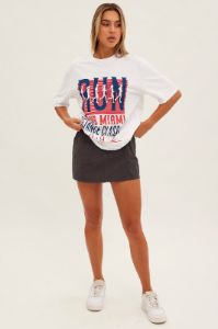 White Graphic T Shirt Oversized Short Sleeve sold by Ally Fashion