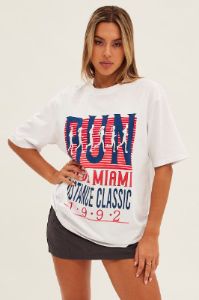 White Graphic T Shirt Oversized Short Sleeve sold by Ally Fashion