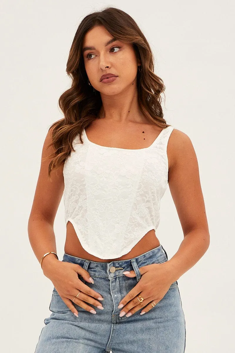 White Lace Corset Sleeveless sold by Ally Fashion product image thumbnail 3