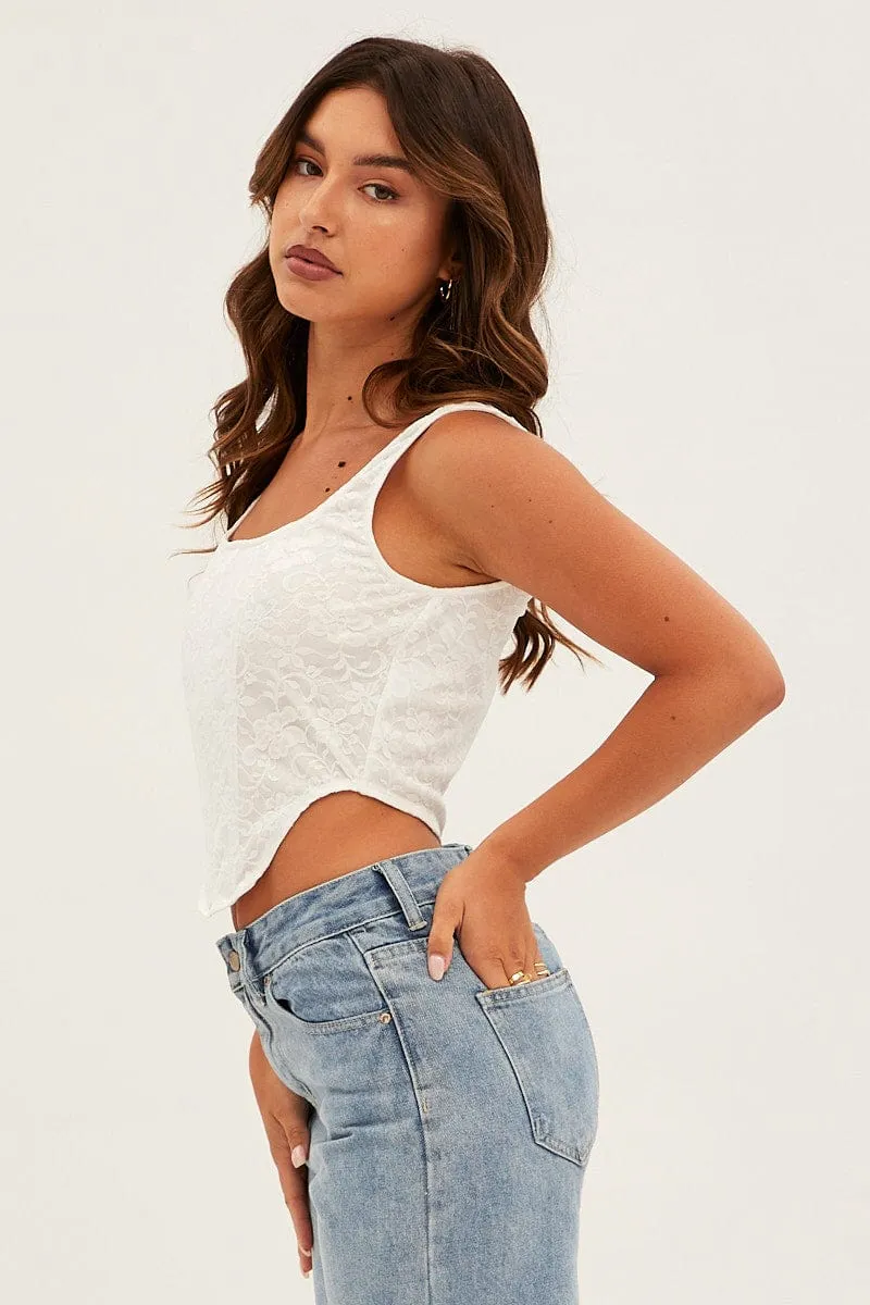 White Lace Corset Sleeveless sold by Ally Fashion product image thumbnail 4