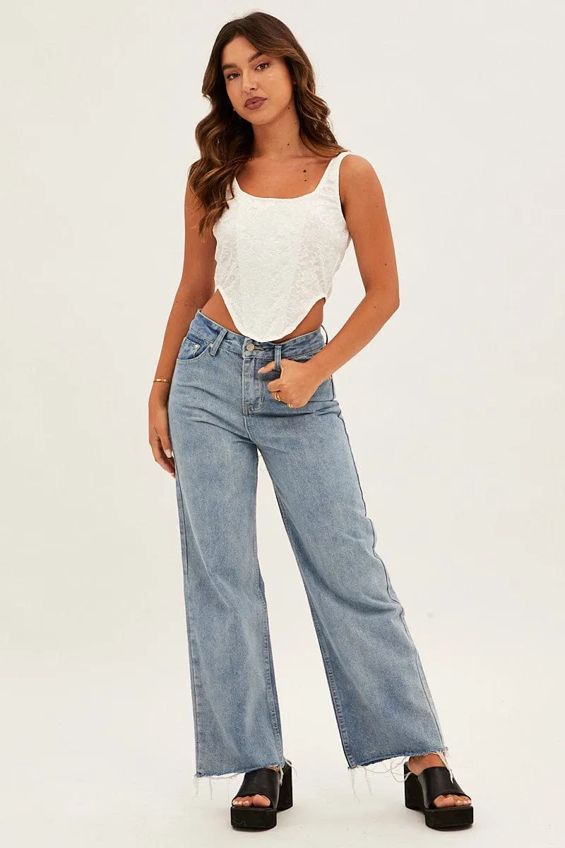 White Lace Corset Sleeveless sold by Ally Fashion product image thumbnail 2