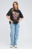 Black Graphic Tee Short Sleeve Round Neck sold by Ally Fashion