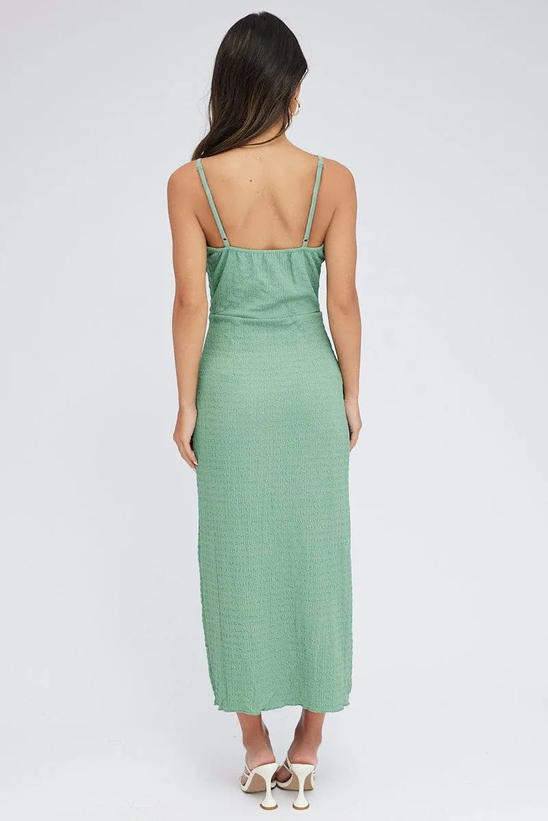 Green Midi Dress Cut Out Textured Fabric sold by Ally Fashion product image thumbnail 5