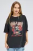 Black Graphic Tee Short Sleeve Round Neck sold by Ally Fashion
