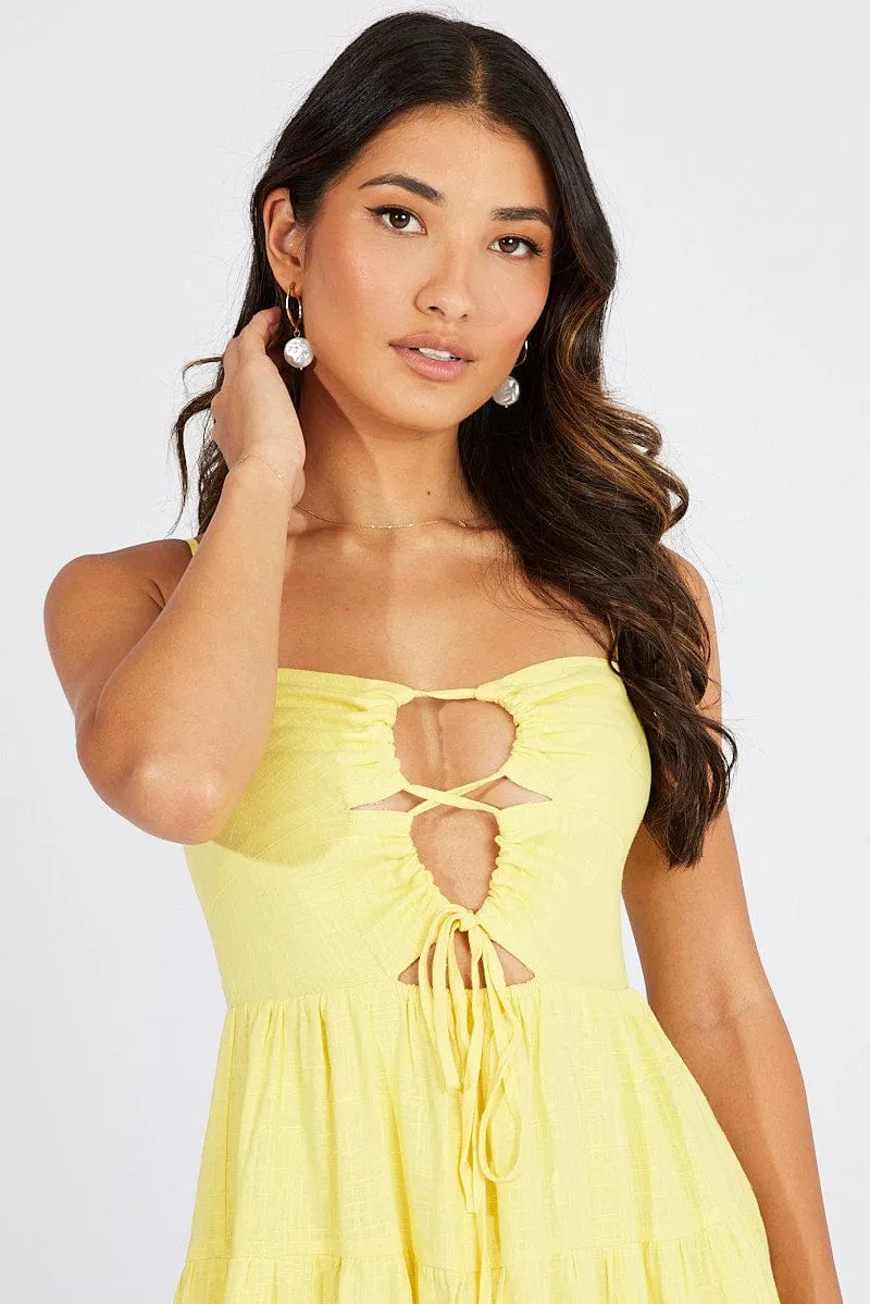 Yellow Fit And Flare Dress Strappy Mini sold by Ally Fashion product image thumbnail 3