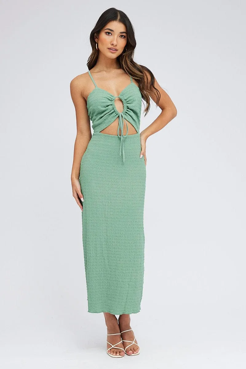 Green Midi Dress Cut Out Textured Fabric sold by Ally Fashion product image thumbnail 3