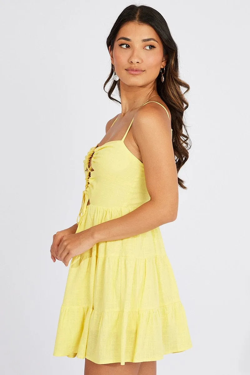 Yellow Fit And Flare Dress Strappy Mini sold by Ally Fashion product image thumbnail 4