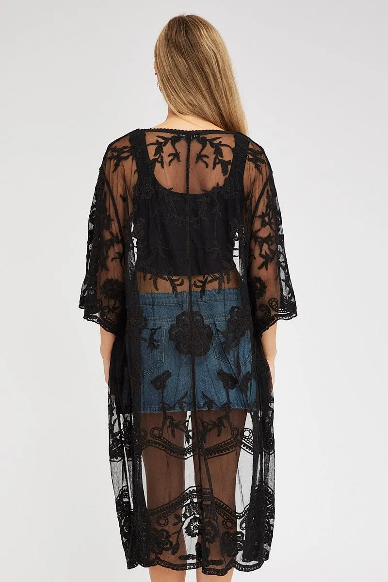 Black Kimono Half Sleeve sold by Ally Fashion product image thumbnail 5