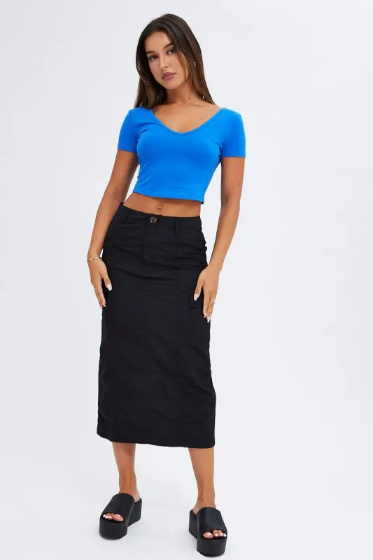Black Cargo Skirt High Rise sold by Ally Fashion