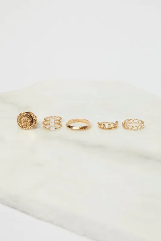 GOLD Stacked Rings Set sold by Ally Fashion