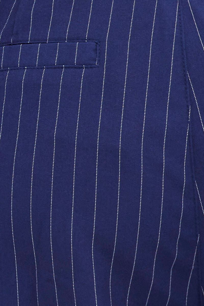 Blue Stripe Wide Leg Pants High Rise Pleated sold by Ally Fashion product image thumbnail 6