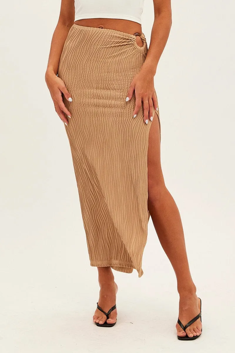 Beige Keyhole Midi Skirt sold by Ally Fashion product image thumbnail 2