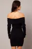 Black Knit Dress Long Sleeve Mini sold by Ally Fashion