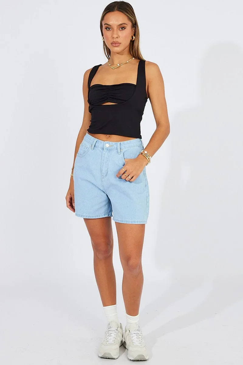 Black Crop Top Short Sleeveless sold by Ally Fashion product image thumbnail 2