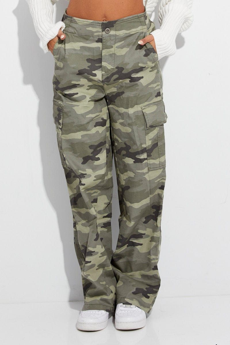 Green Print Cargo Pants High Rise Camouflage sold by Ally Fashion product image thumbnail 3