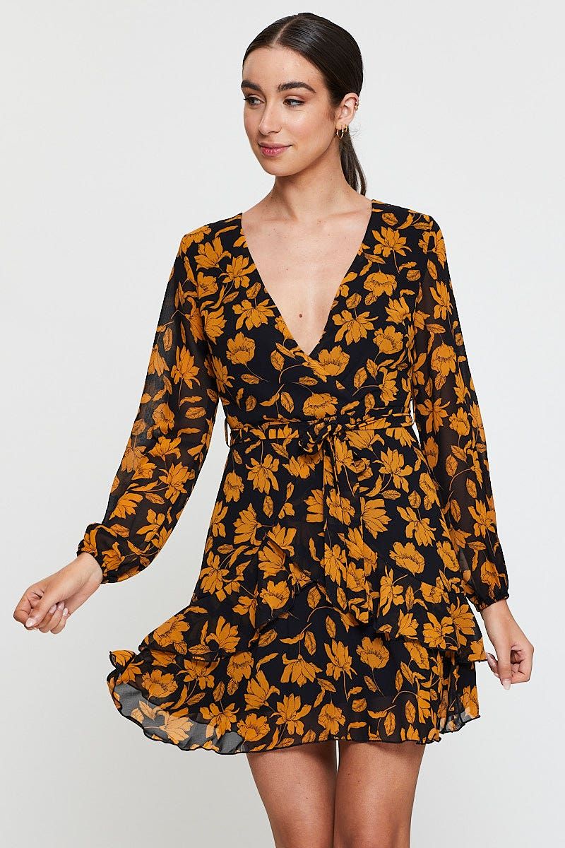 Print Mini Dress Long Sleeve Evening sold by Ally Fashion product image thumbnail 3