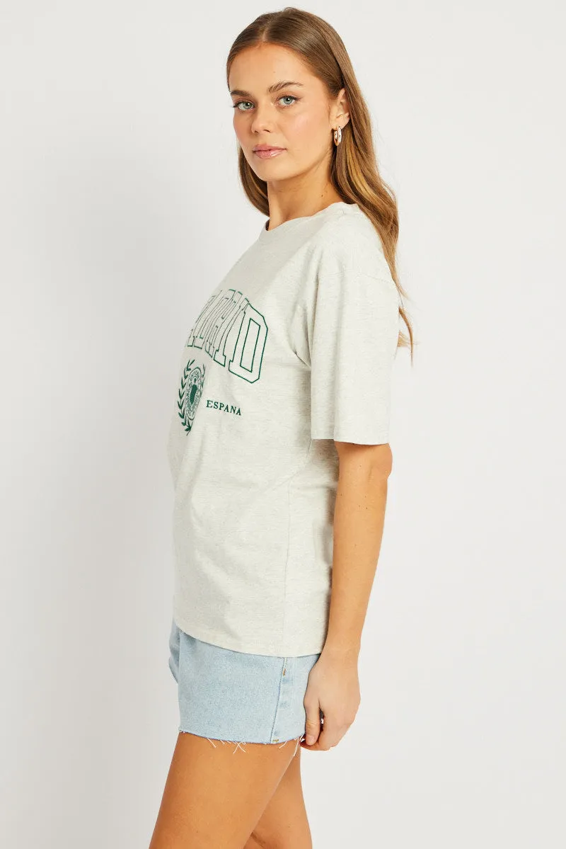 Grey Graphic Tee Short Sleeve sold by Ally Fashion product image thumbnail 4