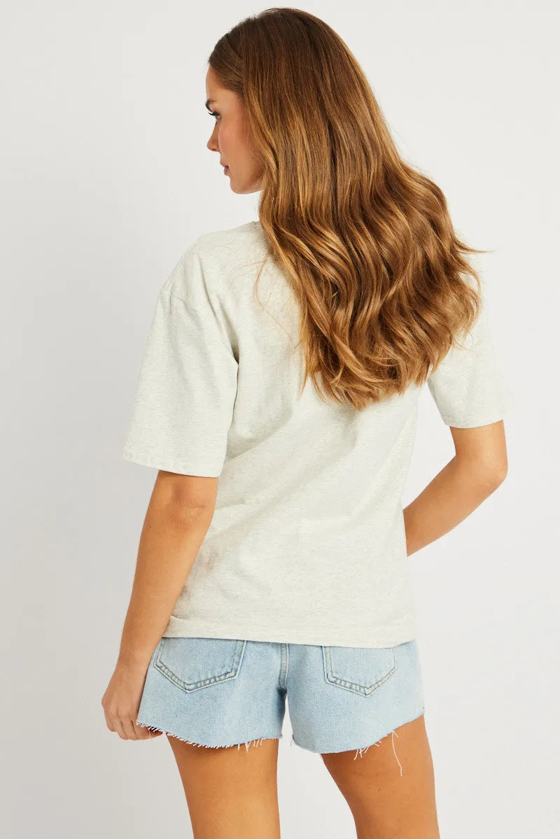 Grey Graphic Tee Short Sleeve sold by Ally Fashion product image thumbnail 5