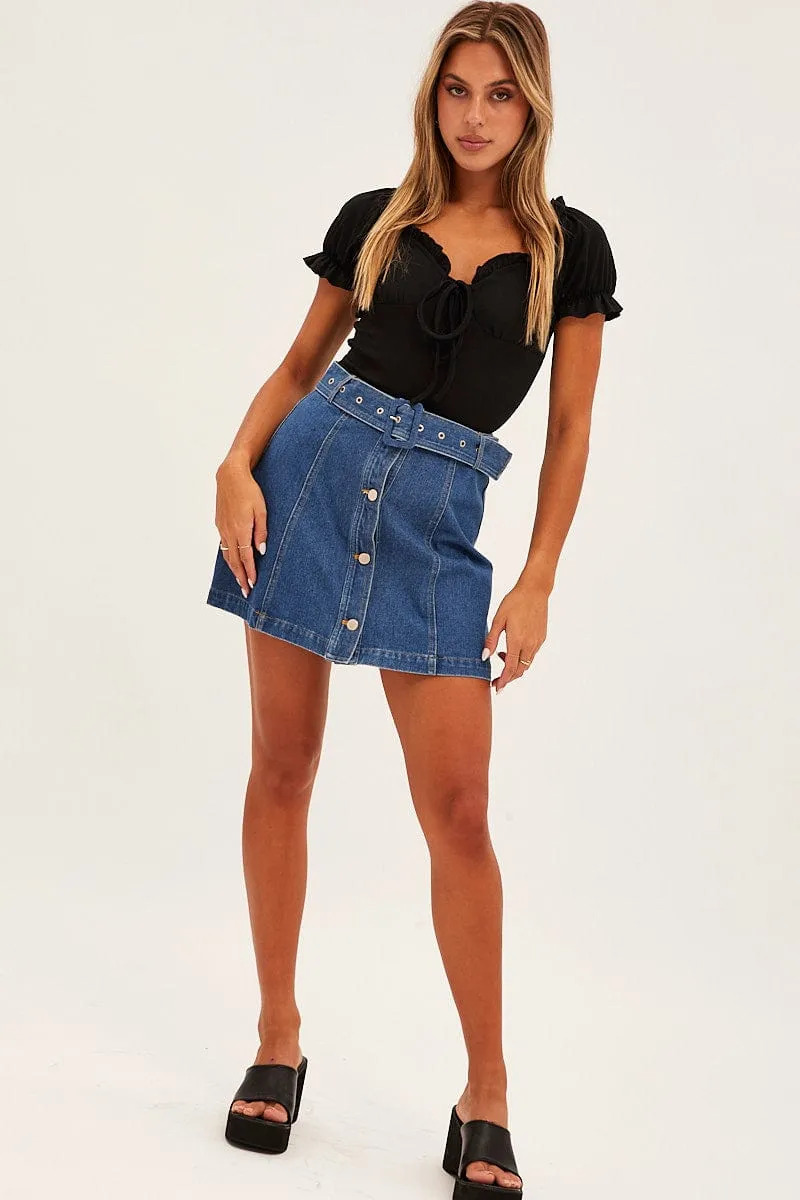 Black Off Shoulder Ribbed Bodysuit sold by Ally Fashion product image thumbnail 3