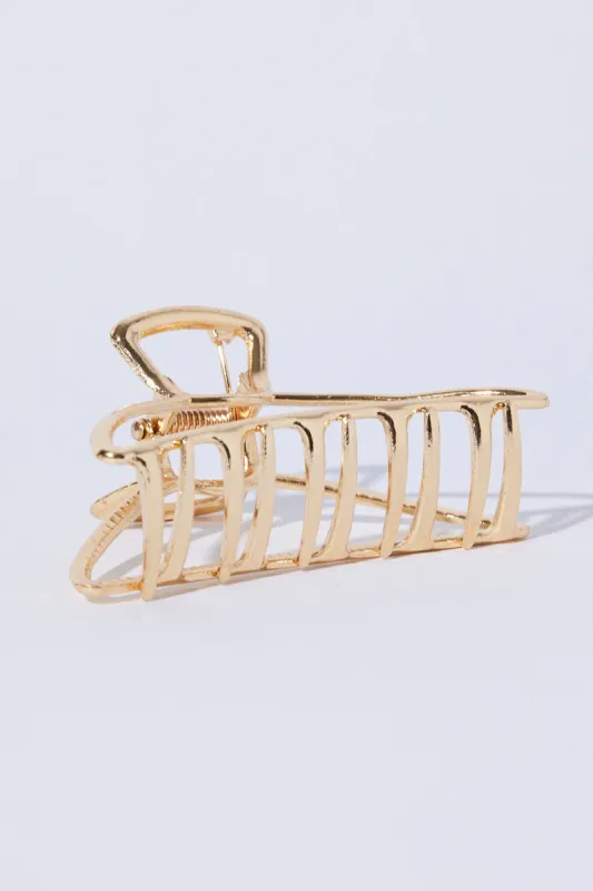 Gold Half Moon Metal Claw Clip sold by Ally Fashion