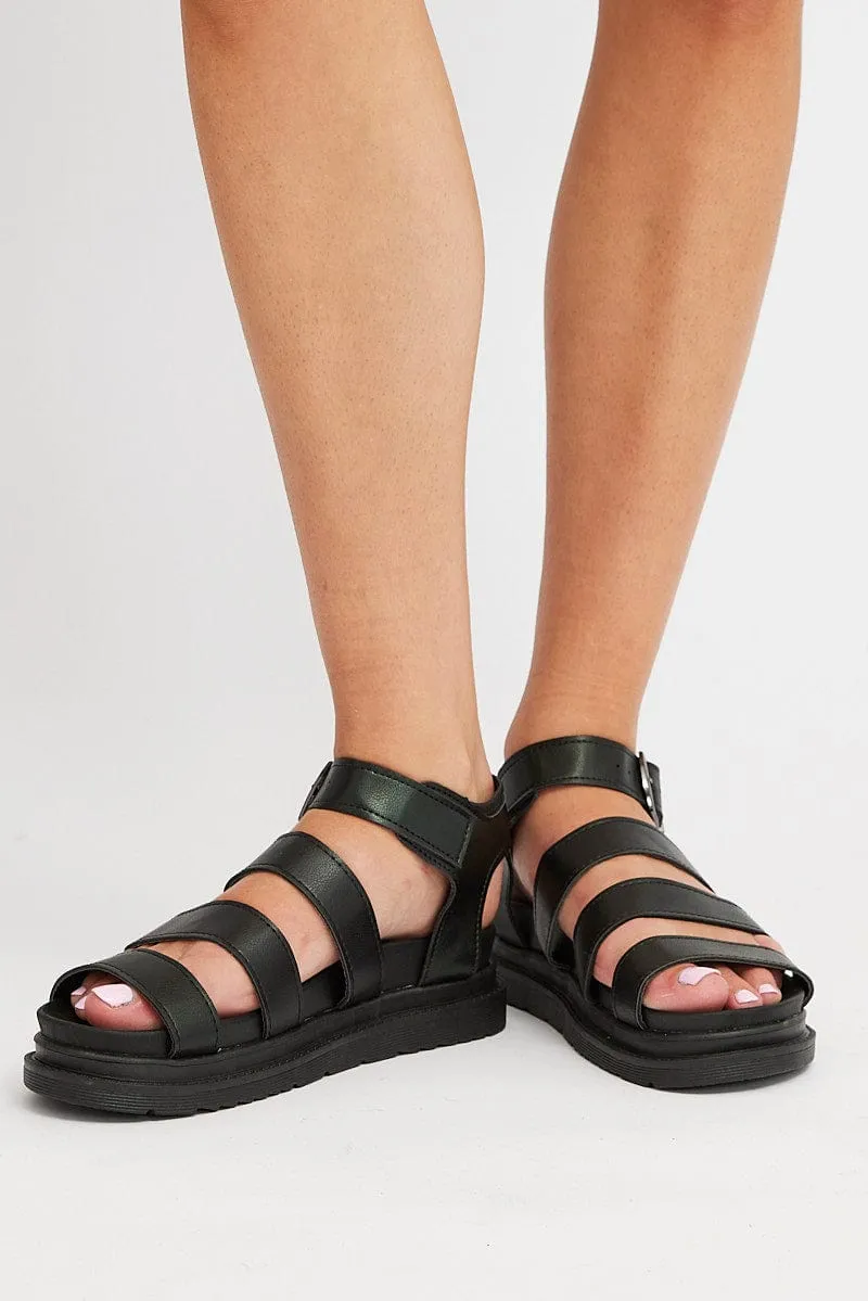 Black Strap Flat Sandals sold by Ally Fashion product image thumbnail 2