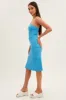 Blue Boob Tube Dress Midi Bodycon Ribbed Bandeau sold by Ally Fashion