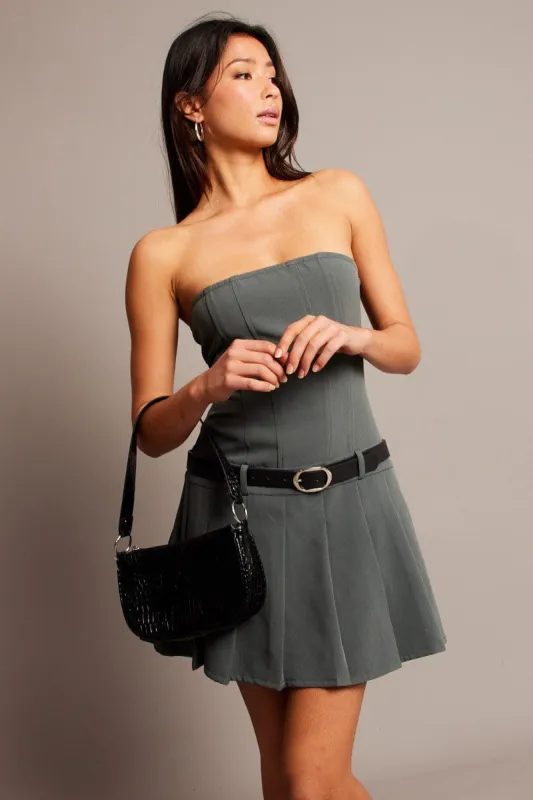 Grey Boob Tube Dress Mini sold by Ally Fashion