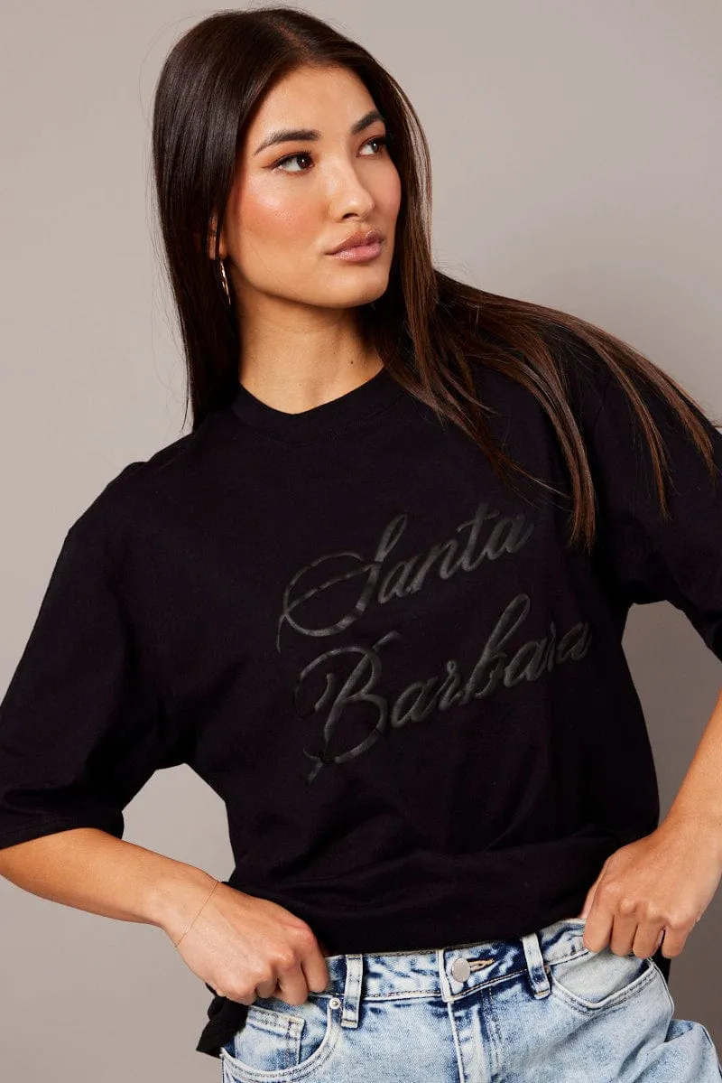 Black Graphic Tee Short Sleeve sold by Ally Fashion