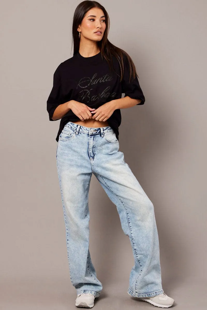 Black Graphic Tee Short Sleeve sold by Ally Fashion product image thumbnail 2