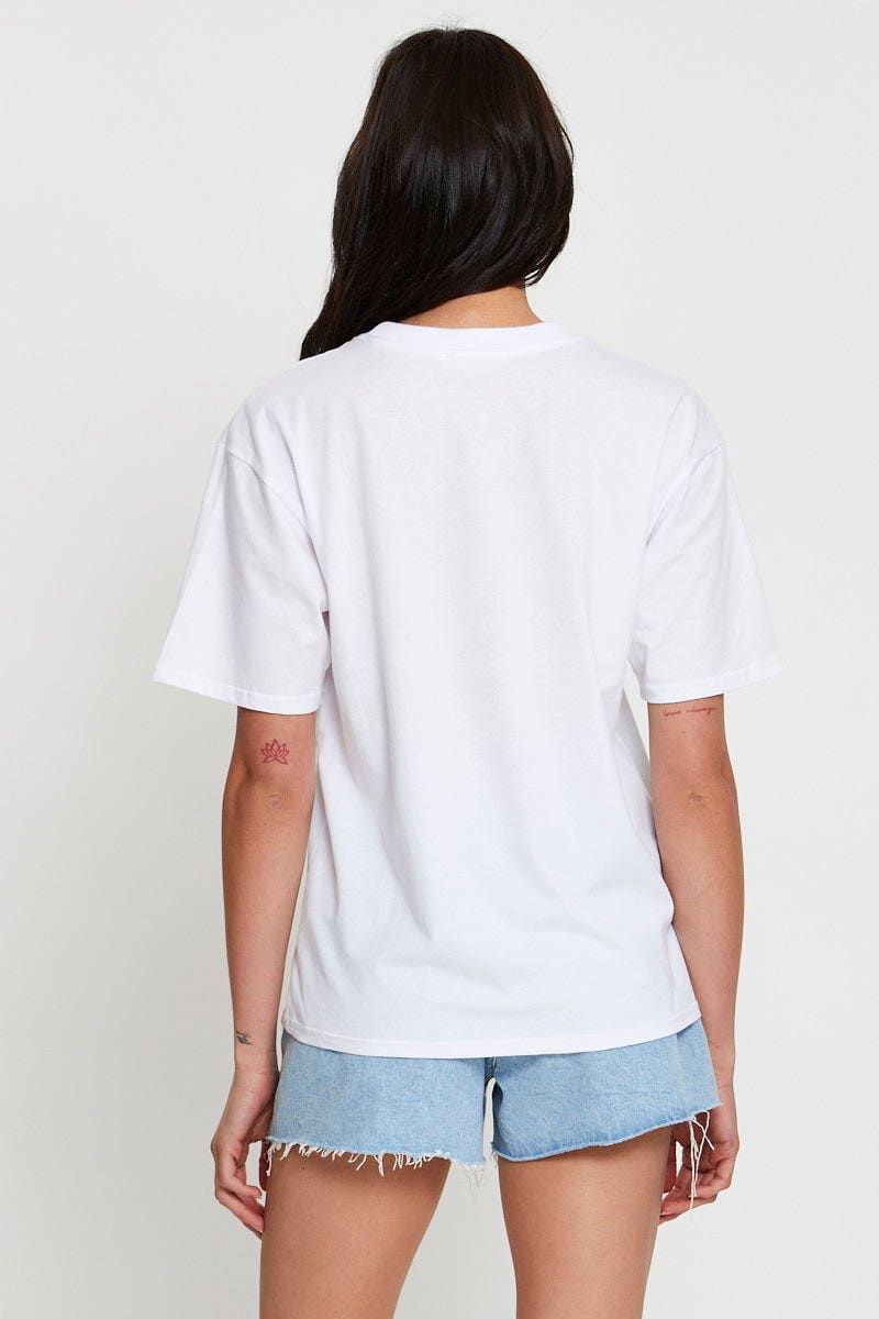 White Graphic T Shirt Short Sleeve sold by Ally Fashion product image thumbnail 5