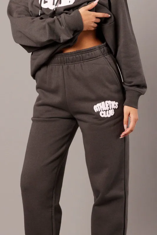 Grey Track Pants High Rise sold by Ally Fashion
