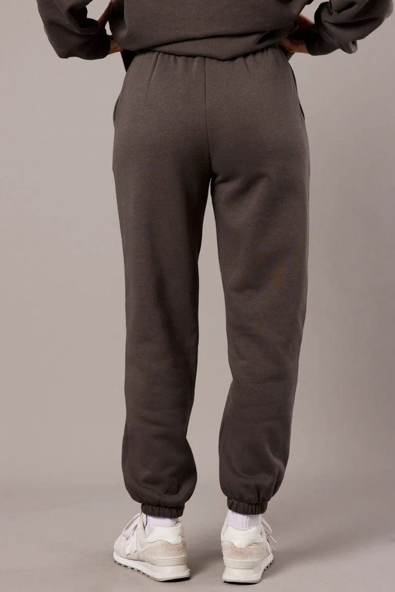Grey Track Pants High Rise sold by Ally Fashion product image thumbnail 5