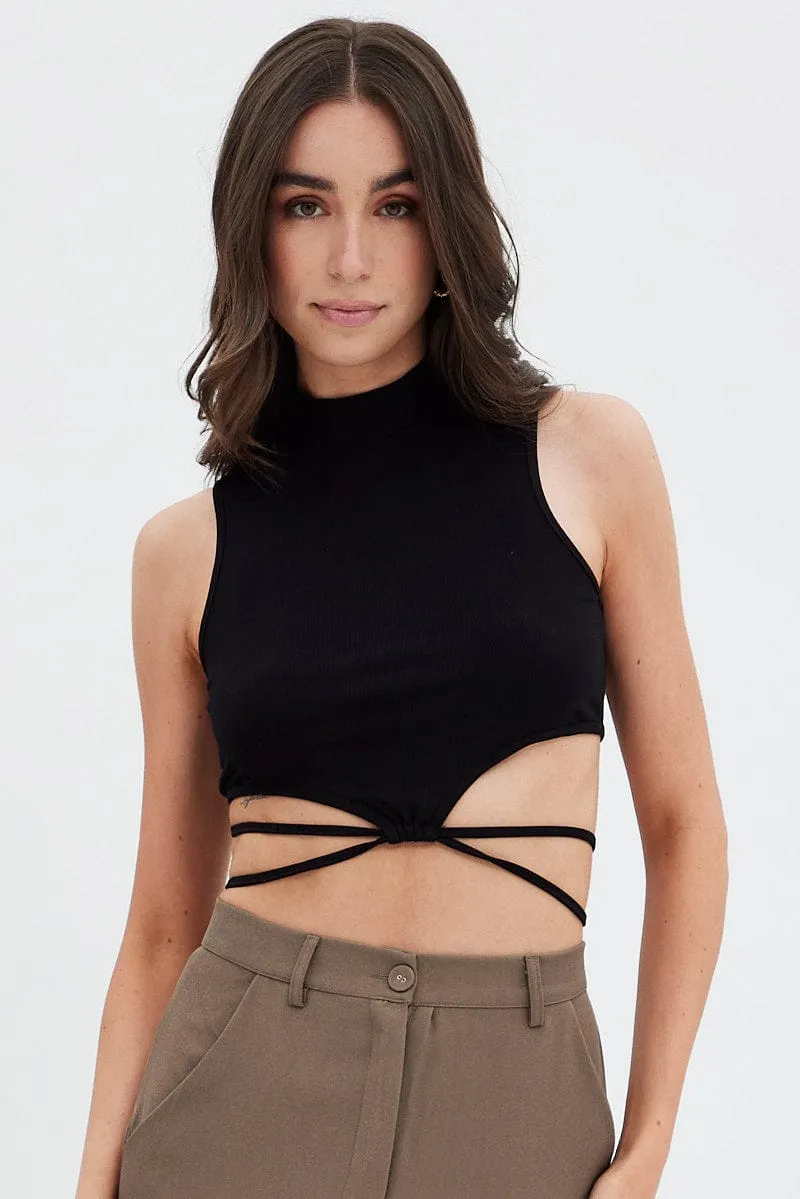 Black Cutout Tank Top sold by Ally Fashion