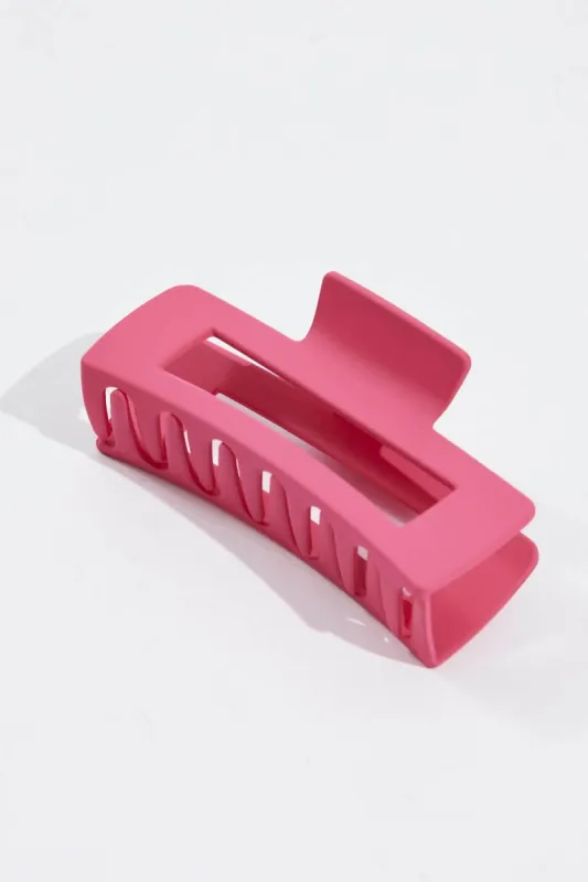 Pink Large Rectangle Claw Clip sold by Ally Fashion