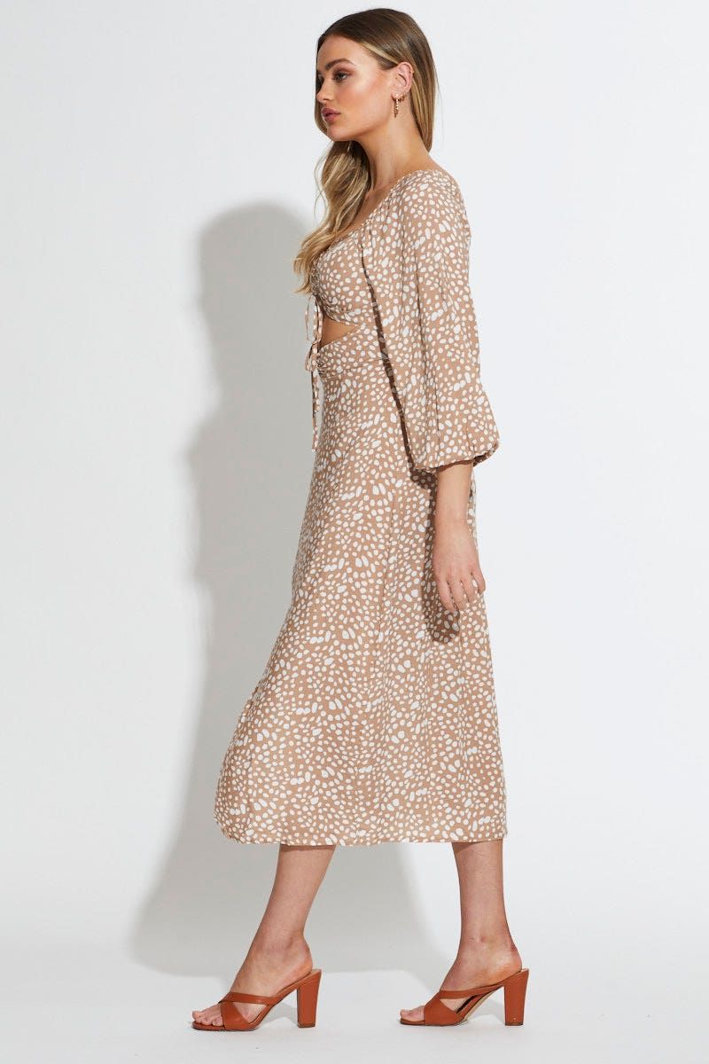 Geo Print Midi Dress Long Sleeve sold by Ally Fashion product image thumbnail 3