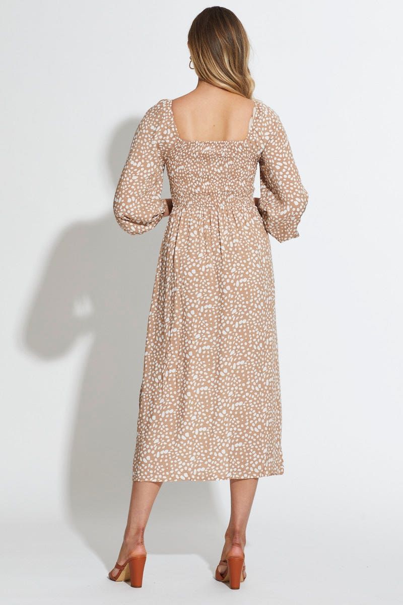 Geo Print Midi Dress Long Sleeve sold by Ally Fashion product image thumbnail 4