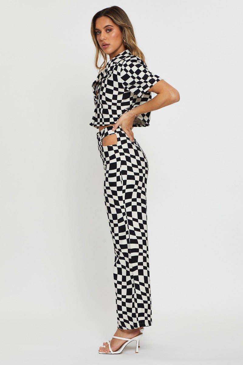 Check Pants Wide Leg sold by Ally Fashion product image thumbnail 3