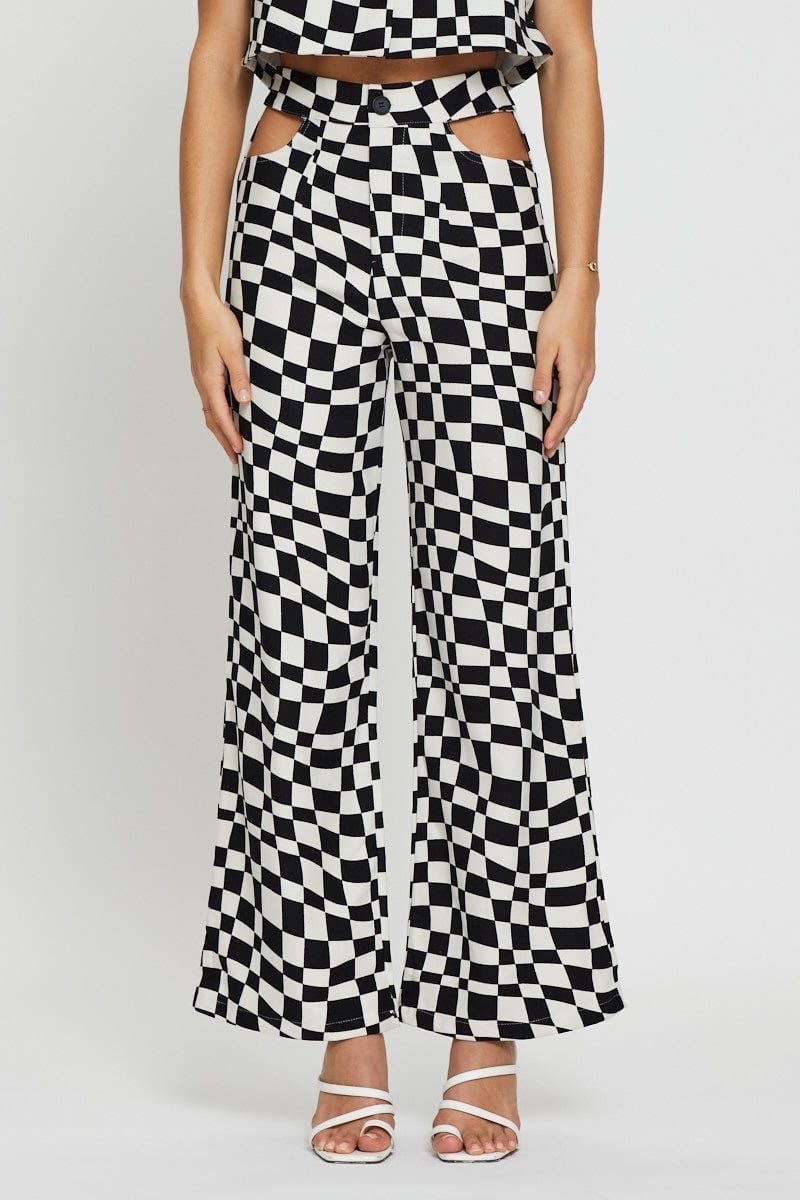 Check Pants Wide Leg sold by Ally Fashion product image thumbnail 2