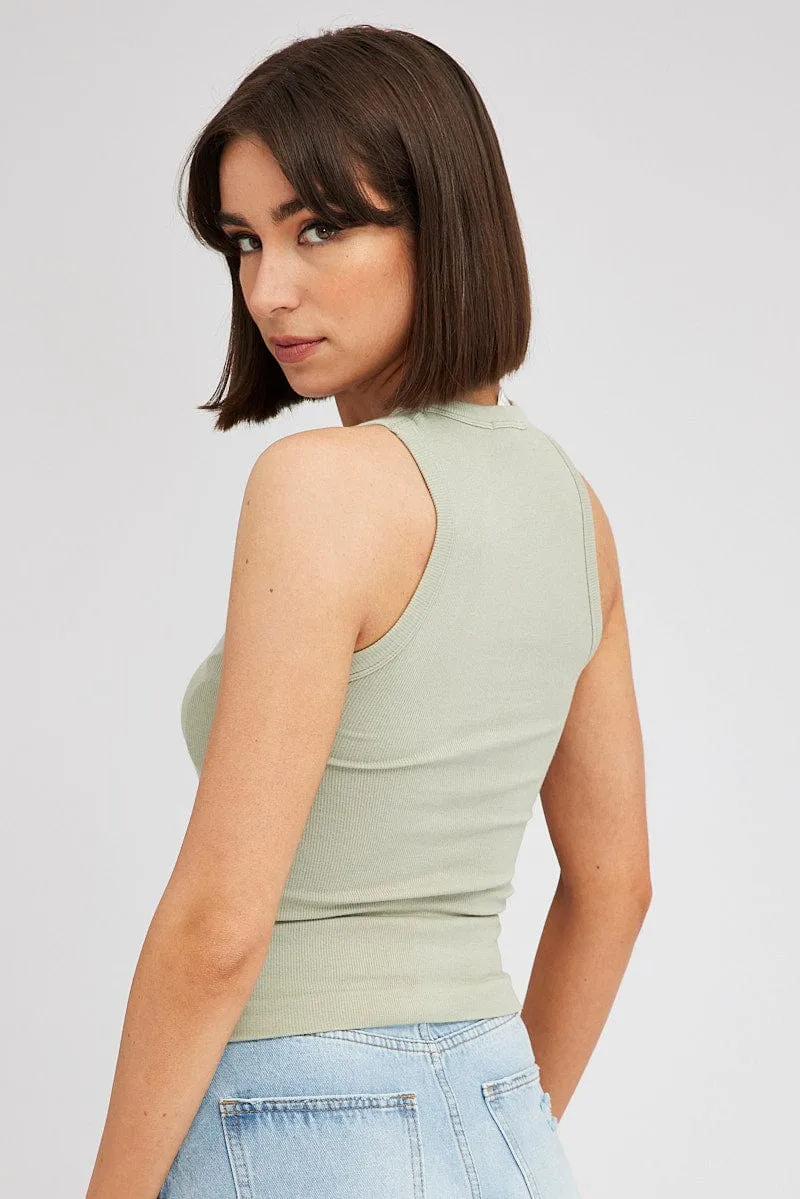 Green Tank Top Crew Neck Seamless sold by Ally Fashion product image thumbnail 5